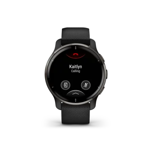 Garmin Venu 2 Plus in black with incoming call