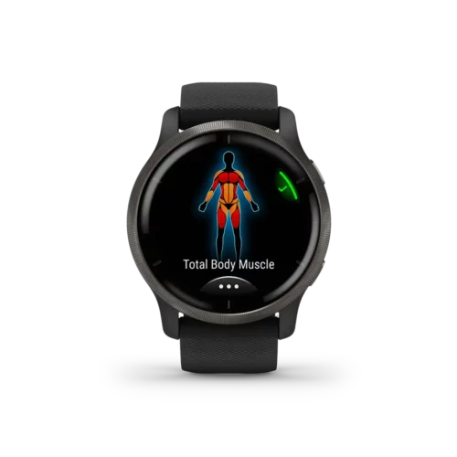 Garmin Venu 2 black with body muscle page