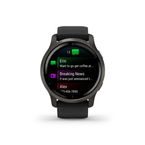 Garmin Venu 2 -black with notifications screen