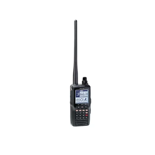 Side view of Yaesu FTA-550 airband transceiver for aircraft communication with versions FTA-550L and FTA-550AA