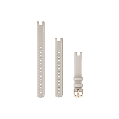 Garmin Watch Bands (14mm) - Silicone Band - Sand with Cream Gold Hardware