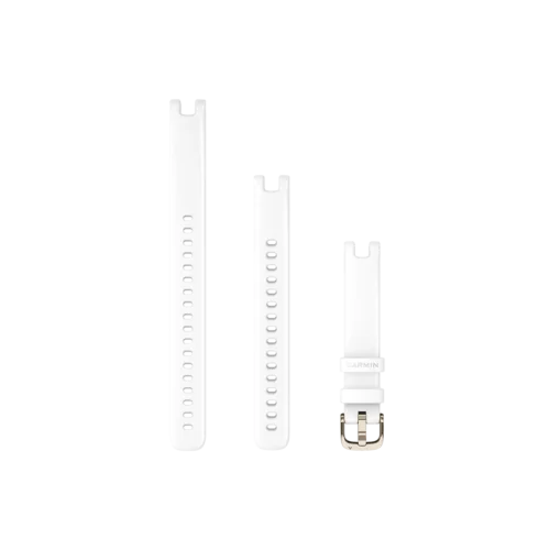 Garmin Watch Bands (14mm) Silicone Band - White with Cream Gold Hardware 3 bands