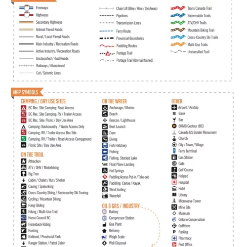 Backroad GPS Maps on Micro SD legend