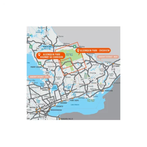 Backroad Maps - Folded Waterproof Adventure Maps Algonquin Provincial Park coverage area