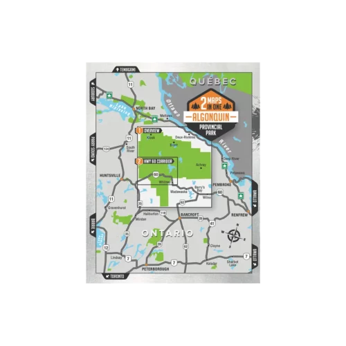 Backroad Maps - Folded Waterproof Adventure Maps Algonquin Provincial Park area covered