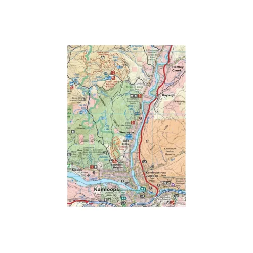 Backroad Maps - Folded Waterproof Adventure Maps BC Fishing Highway 24 map segment