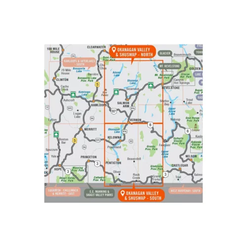 Backroad Maps - Folded Waterproof Adventure Maps Okanagan Valley and Shuswap area covered