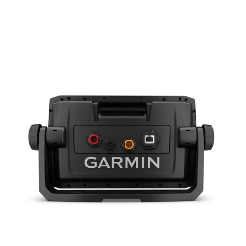 Rear view of Garmin 95sv fish finder with 4 ports for power cable and data cables