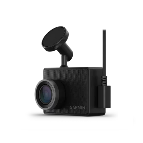 Garmin Dash Cam 47 with mount and cord going up