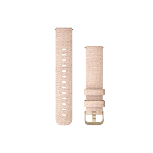Garmin Quick Release Bands (20mm) - Blush Pink Woven Nylon with Light Gold Hardware