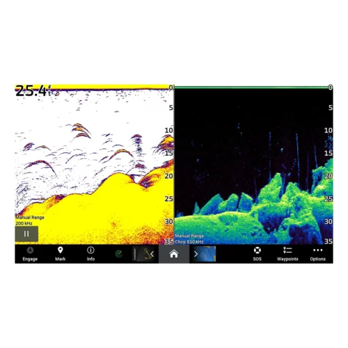 Garmin GT56UHD-TH Transducer clearvu sonar split screen