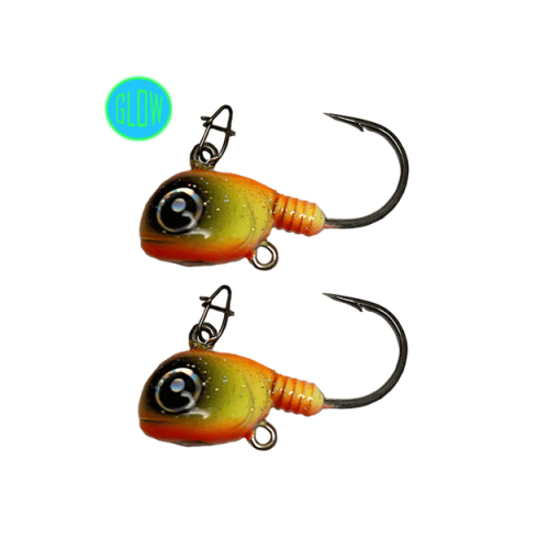 Frostbite 7/16 Pure Tungsten Meathead Live Bait Jig - 2 Pack - Citrus Snack